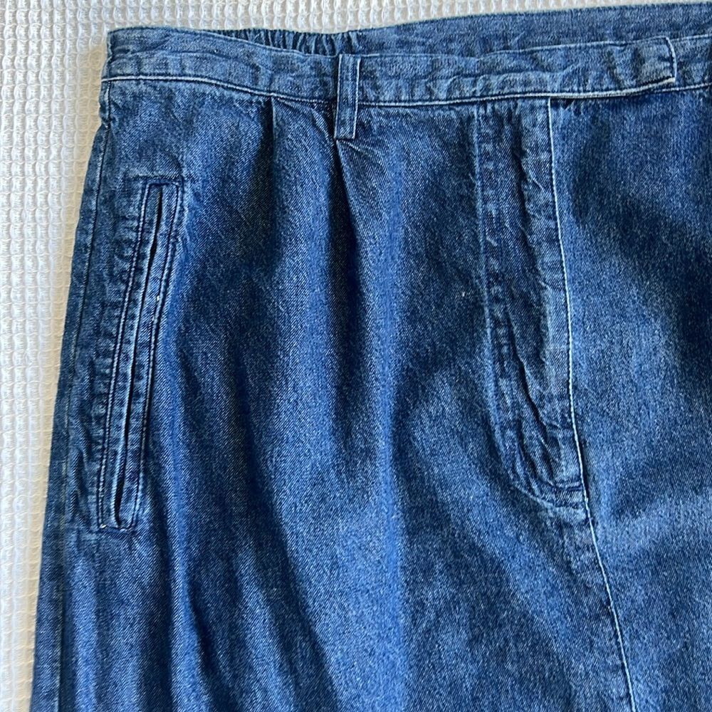 Karen Scott 100% Cotton Women’s Maxi Jean Cowgirl Western Pleated Midi Skirt 12 - Picture 6 of 14